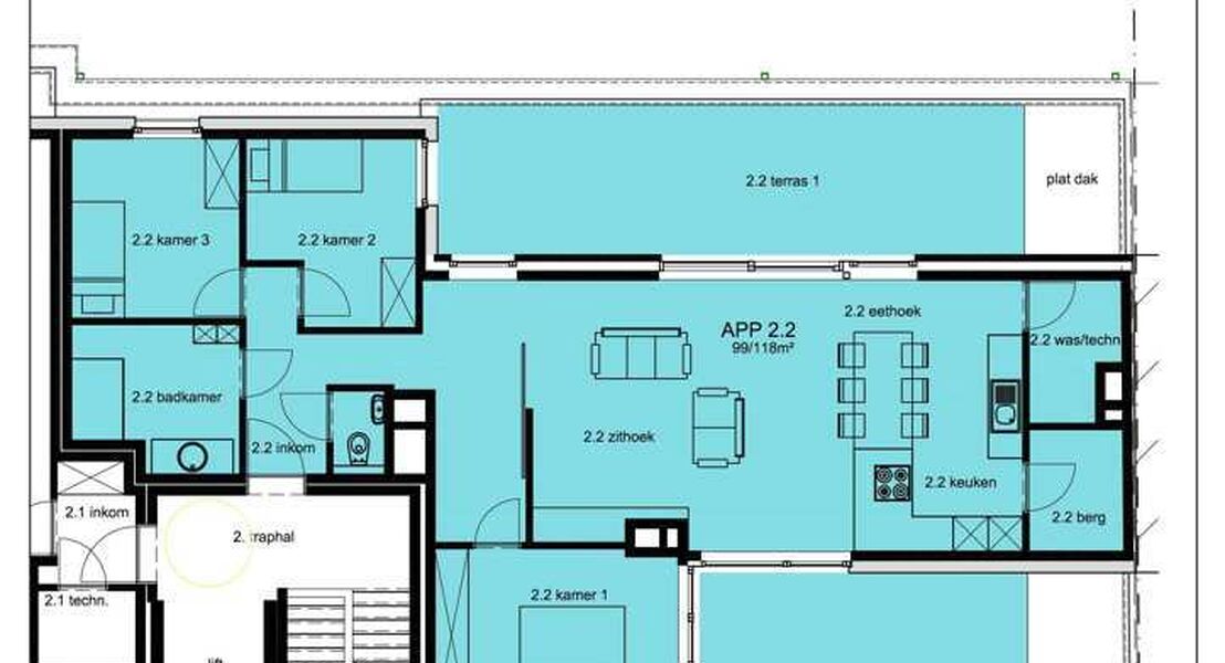 Penthouse te koop in Opwijk